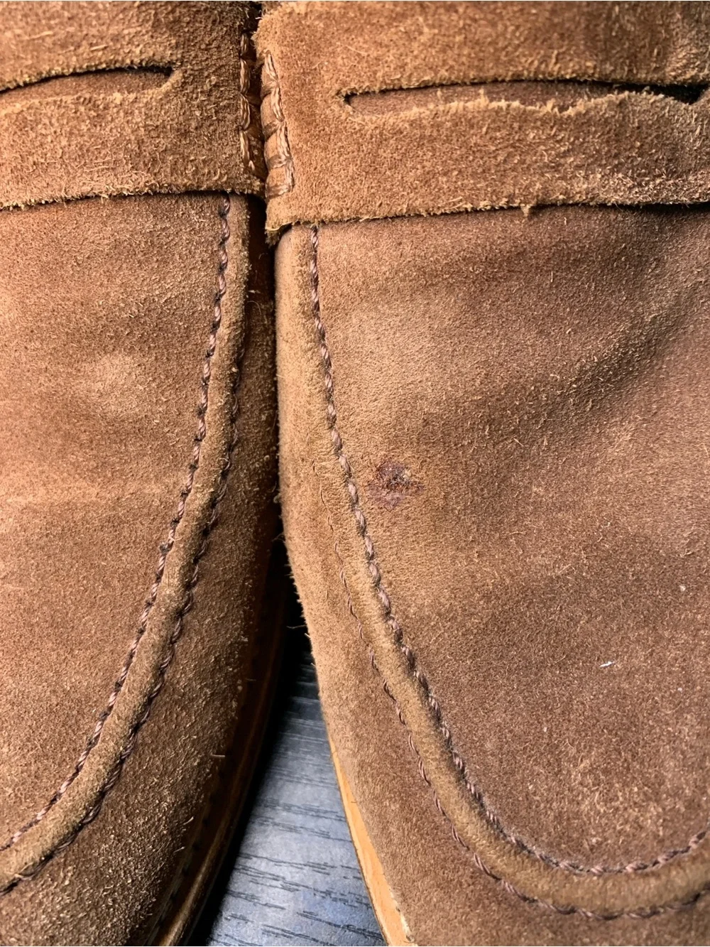 Gordon Rush Chestnut Suede Penny Loafers